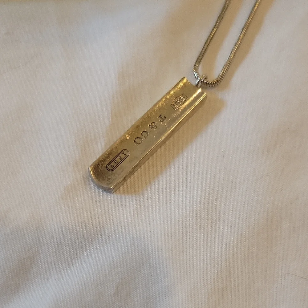 Tiffany Silver Bar Pendant Necklace - Picture 1 of 3